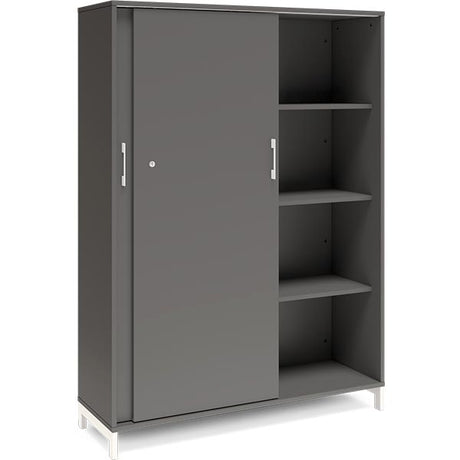 Kontorskab DNA, 1200x1660 mm, Antracit/Hvid, skydedør 4A4 – image 2