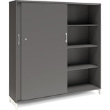 Ergoff Kontorskab DNA, 1600x1660 mm, Antracit/Hvid, skydedør 4A4 – Bogreoler & kontorskabe (billede 2)