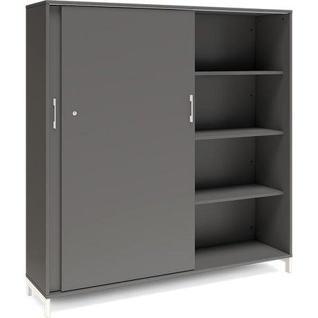 Ergoff Kontorskab DNA, 1600x1660 mm, Antracit/Hvid, skydedør 4A4 – Bogreoler & kontorskabe (billede 2)