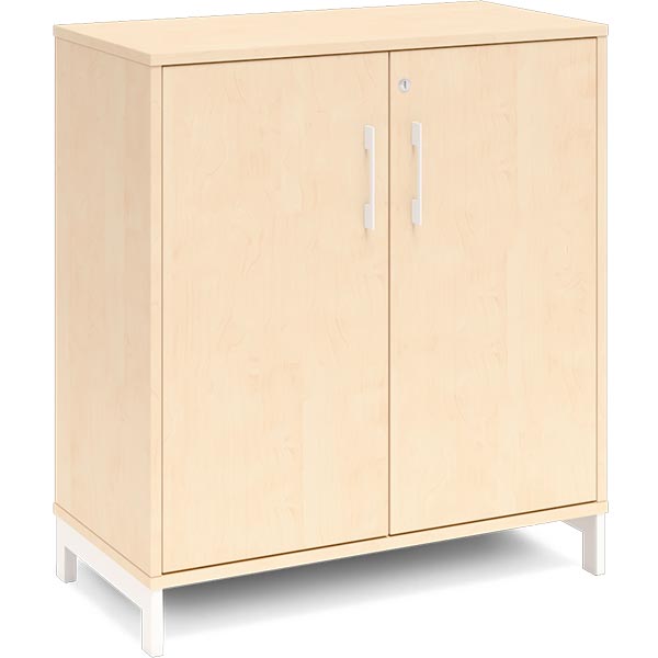 Ergoff Kontorskab DNA, 800x890 mm, Birk/Hvid 2A4/2A4 – Bogreoler & kontorskabe (billede 1)