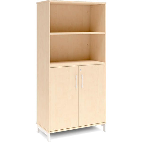 Ergoff Kontorskab DNA, 800x1660 mm, Birk/Hvid 4A4/2A4 – Bogreoler & kontorskabe (billede 1)
