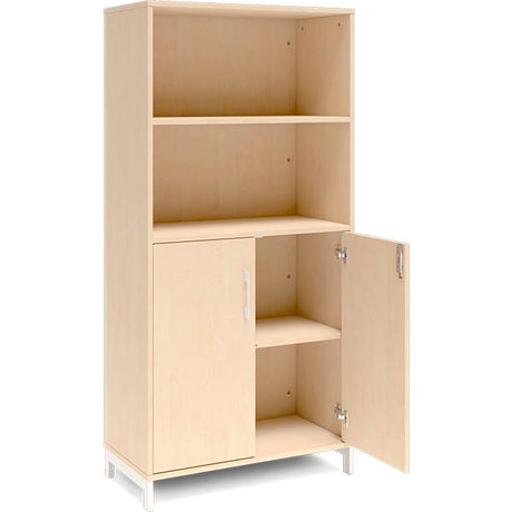 Ergoff Kontorskab DNA, 800x1660 mm, Birk/Hvid 4A4/2A4 – Bogreoler & kontorskabe (billede 2)