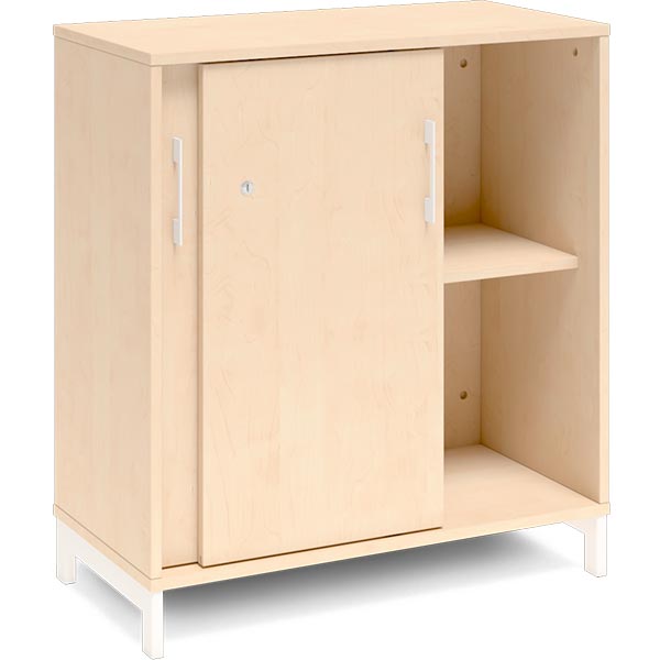 Ergoff Kontorskab DNA, 800x890 mm, Birk/Hvid 2A4 – Bogreoler & kontorskabe (billede 2)
