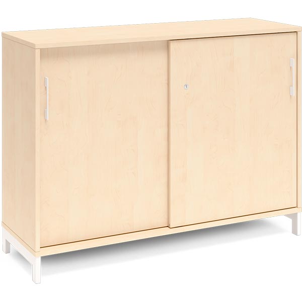 Ergoff Kontorskab DNA, 1200x890 mm, Birk/Hvid 2A4 – Bogreoler & kontorskabe (billede 1)