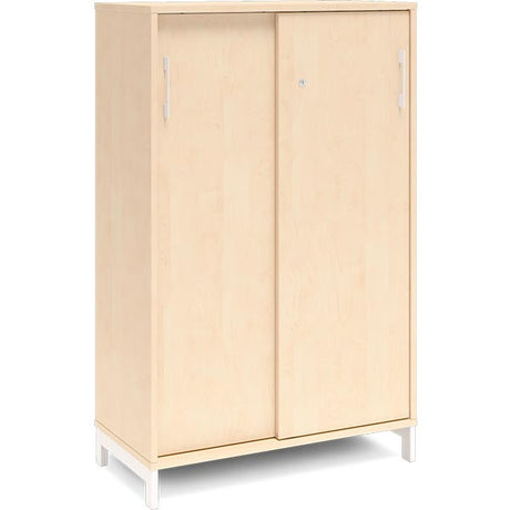 Ergoff Kontorskab DNA, 800x1275 mm, Birk/Hvid 3A4 – Bogreoler & kontorskabe (billede 1)