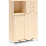 Kontorskab DNA, 800x1275 mm, Birk/Hvid, skydedør og skuffemodul 3A4/2A4 – image 3