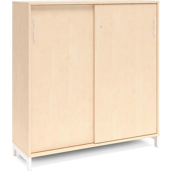 Ergoff Kontorskab DNA, 1200x1275 mm, Birk/Hvid 3A4 – Bogreoler & kontorskabe (billede 1)