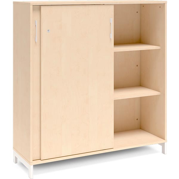 Ergoff Kontorskab DNA, 1200x1275 mm, Birk/Hvid 3A4 – Bogreoler & kontorskabe (billede 2)