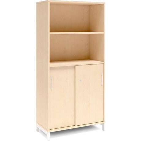 Ergoff Kontorskab DNA, 800x1660 mm, Birk/Hvid 4A4 – Bogreoler & kontorskabe (billede 1)