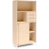 Kontorskab DNA, 800x1660 mm, Birk/Hvid, skydedør og skuffemodul 4A4/2A4 – image 2