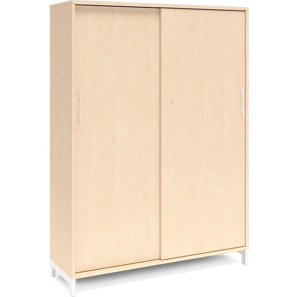 Ergoff Kontorskab DNA, 1200x1660 mm, Birk/Hvid 4A4 – Bogreoler & kontorskabe (billede 1)