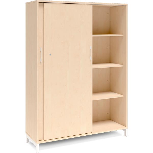 Ergoff Kontorskab DNA, 1200x1660 mm, Birk/Hvid 4A4 – Bogreoler & kontorskabe (billede 2)