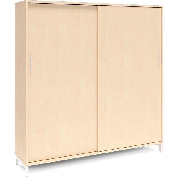 Ergoff Kontorskab DNA, 1600x1660 mm, Birk/Hvid 4A4 – Bogreoler & kontorskabe (billede 1)