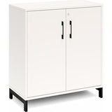 Ergoff Kontorskab DNA, 800x890 mm, Hvid/Sort 2A4/2A4 – Bogreoler & kontorskabe (billede 1)