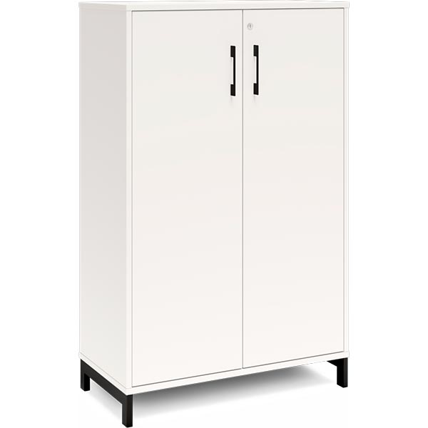 Ergoff Kontorskab DNA, 800x1275 mm, Hvid/Sort 3A4 – Bogreoler & kontorskabe (billede 1)