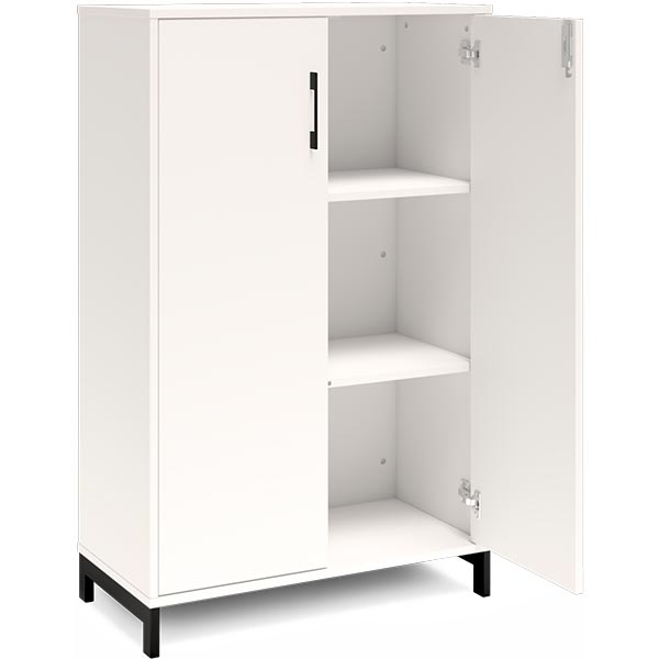 Ergoff Kontorskab DNA, 800x1275 mm, Hvid/Sort 3A4 – Bogreoler & kontorskabe (billede 2)