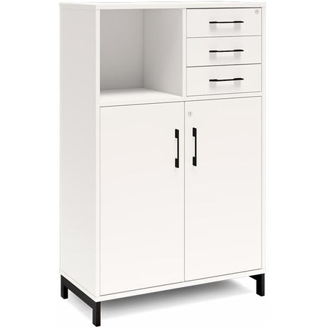 Kontorskab DNA, 800x1275 mm, Hvid/Sort, skuffemodul 3A4/2A4 – image 1