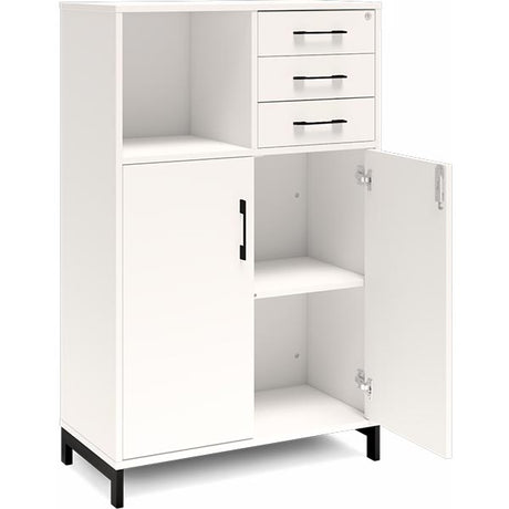 Kontorskab DNA, 800x1275 mm, Hvid/Sort, skuffemodul 3A4/2A4 – image 2