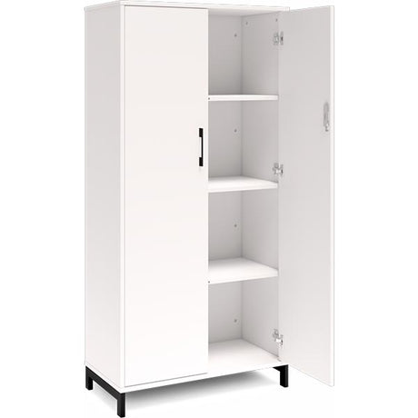 Kontorskab DNA, 800x1660 mm, Hvid/Sort 4A4 – image 2