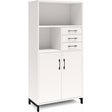 Ergoff Kontorskab DNA, 800x1660 mm, Hvid/Sort, skuffemodul 4A4/2A4 – Bogreoler & kontorskabe (billede 1)