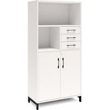 Ergoff Kontorskab DNA, 800x1660 mm, Hvid/Sort, skuffemodul 4A4/2A4 – Bogreoler & kontorskabe (billede 1)