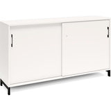 Ergoff Kontorskab DNA, 1600x890 mm, Hvid/Sort, skydedør 2A4 – Bogreoler & kontorskabe (billede 1)