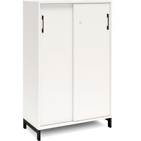 Ergoff Kontorskab DNA, 800x1275 mm, Hvid/Sort, skydedør 3A4 – Bogreoler & kontorskabe (billede 1)