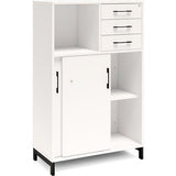 Kontorskab DNA, 800x1275 mm, Hvid/Sort, skydedør og skuffemodul 3A4/2A4