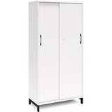 Ergoff Kontorskab DNA, 800x1660 mm, Hvid/Sort, skydedør 4A4 – Bogreoler & kontorskabe (billede 1)