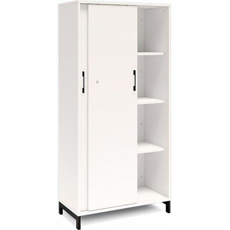 Ergoff Kontorskab DNA, 800x1660 mm, Hvid/Sort, skydedør 4A4 – Bogreoler & kontorskabe (billede 2)