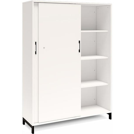 Kontorskab DNA, 1200x1660 mm, Hvid/Sort, skydedør 4A4 – image 2