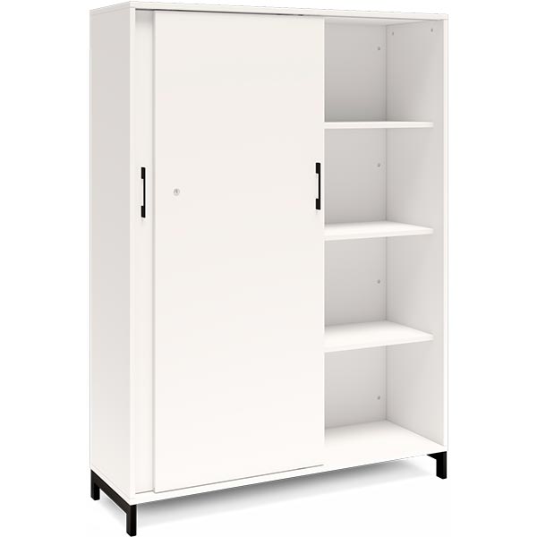 Kontorskab DNA, 1200x1660 mm, Hvid/Sort, skydedør 4A4 – image 4