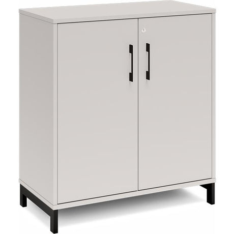 Kontorskab DNA, 800x890 mm, Lys grå/Sort 2A4/2A4 – image 1