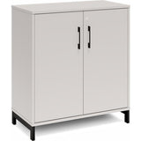 Ergoff Kontorskab DNA, 800x890 mm, Lys grå/Sort 2A4/2A4 – Bogreoler & kontorskabe (billede 1)