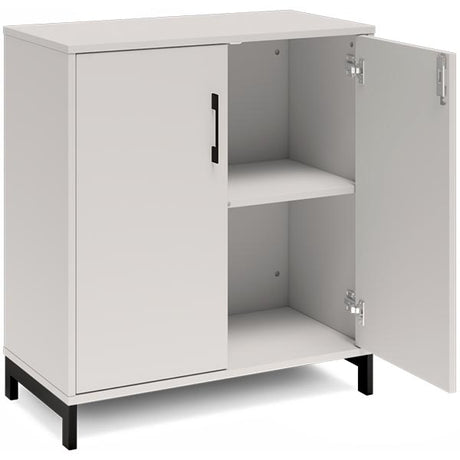 Kontorskab DNA, 800x890 mm, Lys grå/Sort 2A4/2A4 – image 2