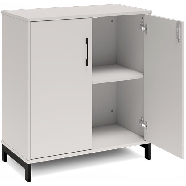 Ergoff Kontorskab DNA, 800x890 mm, Lys grå/Sort 2A4/2A4 – Bogreoler & kontorskabe (billede 2)