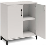 Ergoff Kontorskab DNA, 800x890 mm, Lys grå/Sort 2A4/2A4 – Bogreoler & kontorskabe (billede 2)