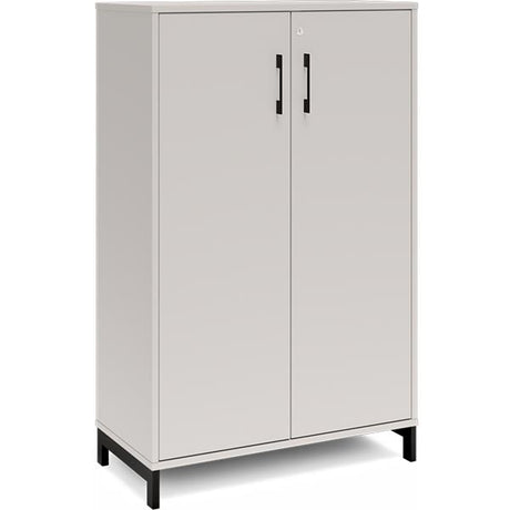 Ergoff Kontorskab DNA, 800x1275 mm, Lys grå/Sort 3A4 – Bogreoler & kontorskabe (billede 1)