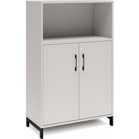 Ergoff Kontorskab DNA, 800x1275 mm, Lys grå/Sort 3A4/2A4 – Bogreoler & kontorskabe (billede 1)