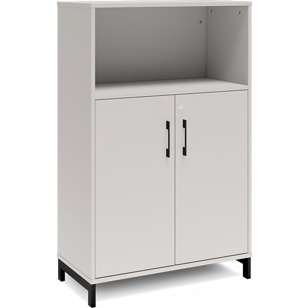Ergoff Kontorskab DNA, 800x1275 mm, Lys grå/Sort 3A4/2A4 – Bogreoler & kontorskabe (billede 1)