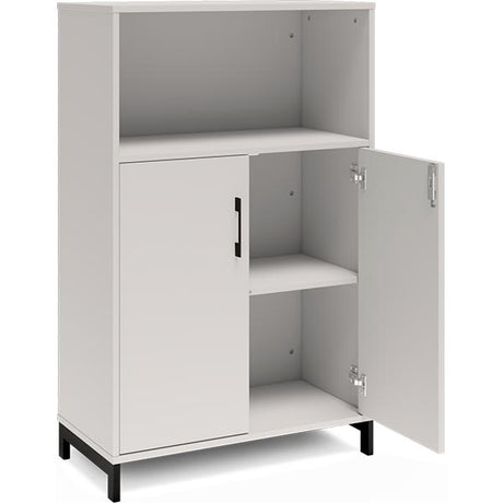 Ergoff Kontorskab DNA, 800x1275 mm, Lys grå/Sort 3A4/2A4 – Bogreoler & kontorskabe (billede 2)