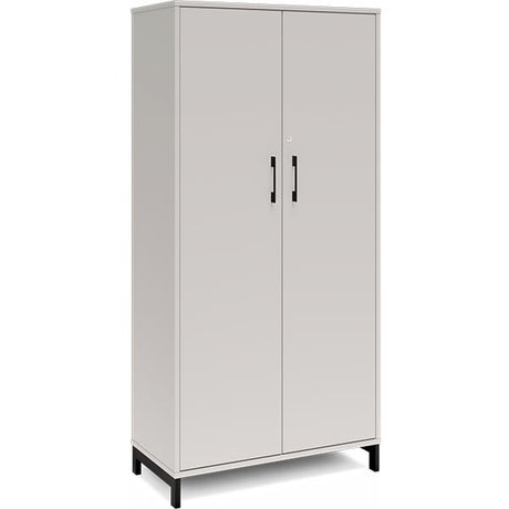 Ergoff Kontorskab DNA, 800x1660 mm, Lys grå/Sort 4A4 – Bogreoler & kontorskabe (billede 1)