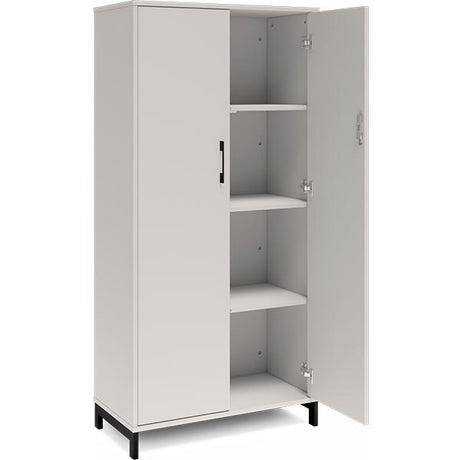 Ergoff Kontorskab DNA, 800x1660 mm, Lys grå/Sort 4A4 – Bogreoler & kontorskabe (billede 2)