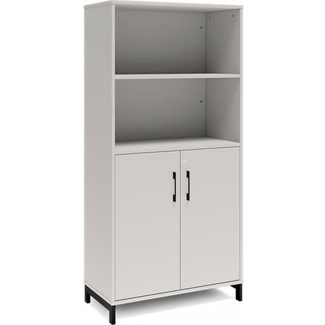 Kontorskab DNA, 800x1660 mm, Lys grå/Sort 4A4/2A4 – image 1