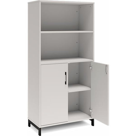 Kontorskab DNA, 800x1660 mm, Lys grå/Sort 4A4/2A4 – image 2