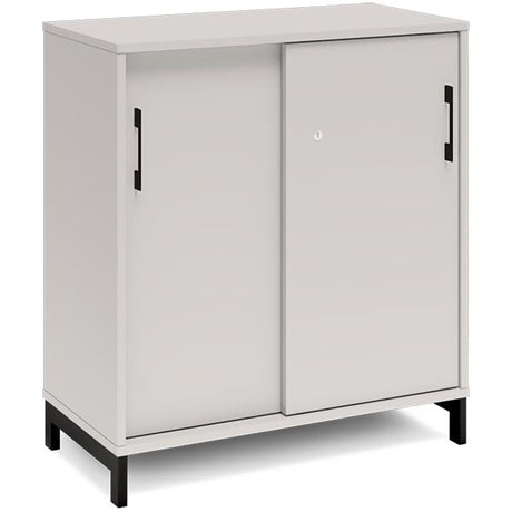 Kontorskab DNA, 800x890 mm, Lys grå/Sort, skydedør 2A4 – image 1