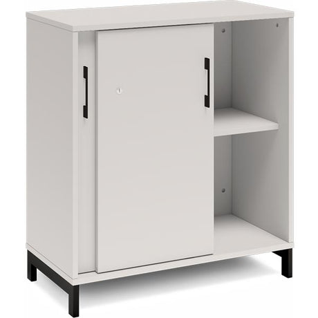 Kontorskab DNA, 800x890 mm, Lys grå/Sort, skydedør 2A4 – image 2