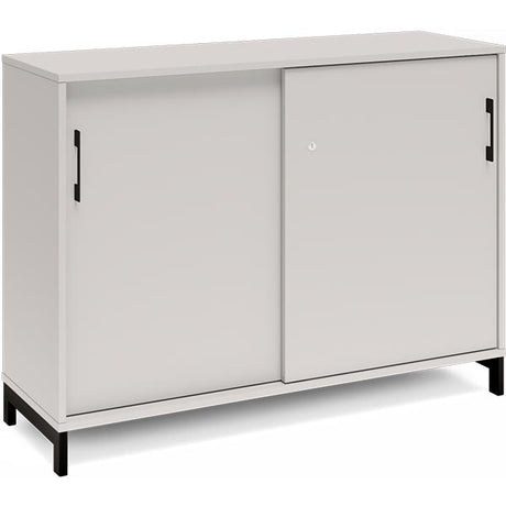 Kontorskab DNA, 1200x890 mm, Lys grå/Sort, skydedør 2A4 – image 1