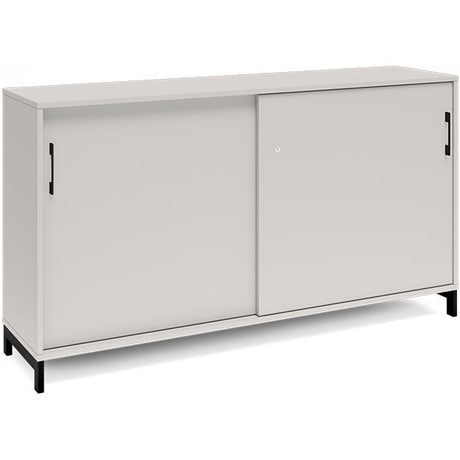 Kontorskab DNA, 1600x890 mm, Lys grå/Sort, skydedør 2A4 – image 1