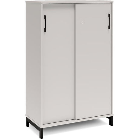 Kontorskab DNA, 800x1275 mm, Lys grå/Sort, skydedør 3A4 – image 1